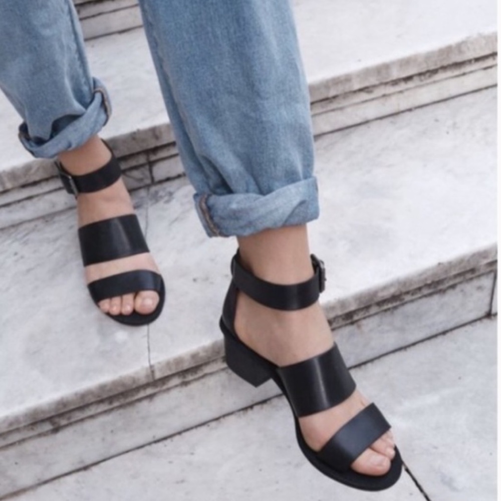 Madewell Black Leather Sandals